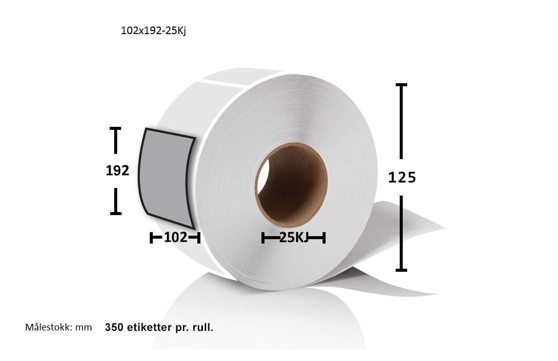 Transportetiketter på rull 102x192 mm